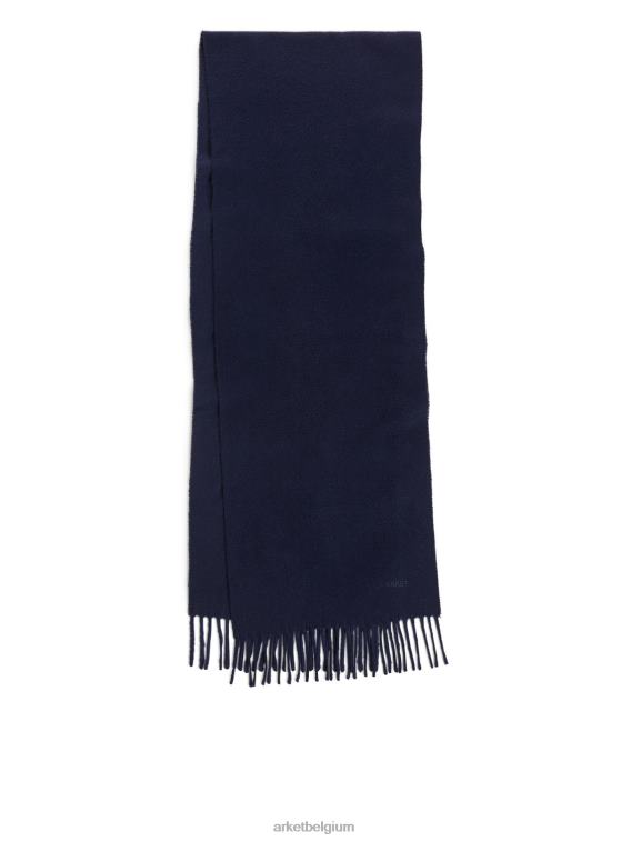 ARKET accessoires 0DXJP1312 donkerblauw geweven kasjmier sjaal Heren