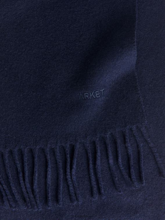 ARKET accessoires 0DXJP1312 donkerblauw geweven kasjmier sjaal Heren