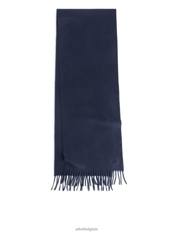 ARKET accessoires 0DXJP1313 donkerblauw geweven kasjmier sjaal Heren