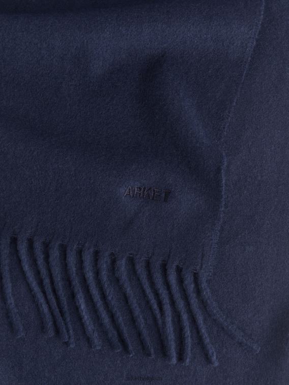 ARKET accessoires 0DXJP1313 donkerblauw geweven kasjmier sjaal Heren