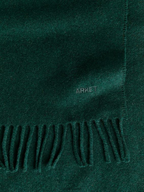 ARKET accessoires 0DXJP1314 donkergroen geweven kasjmier sjaal Heren