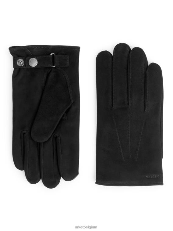 ARKET accessoires 0DXJP1325 zwart hestra robert suède handschoenen Heren