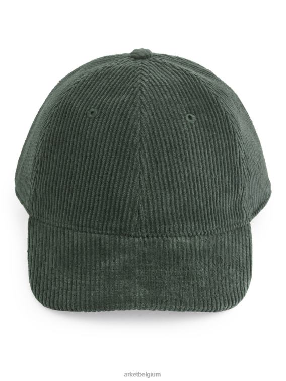 ARKET accessoires 0DXJP1291 donkergroen corduroy pet Heren