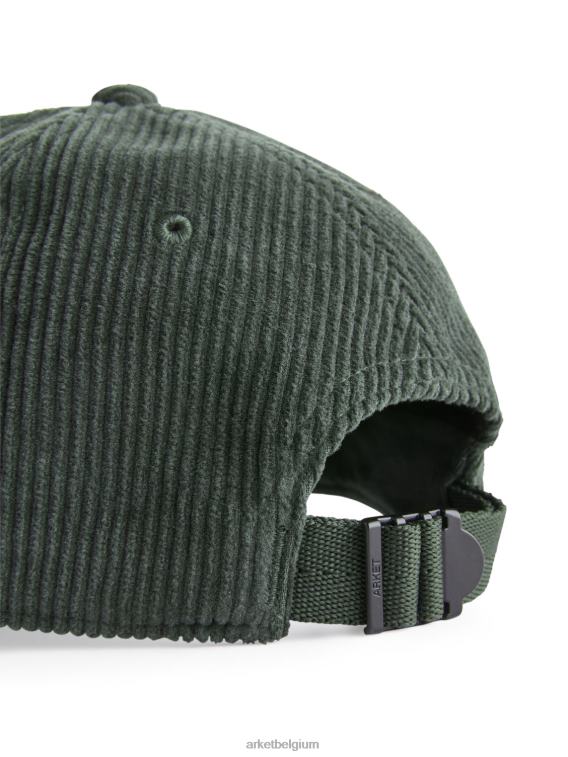 ARKET accessoires 0DXJP1291 donkergroen corduroy pet Heren