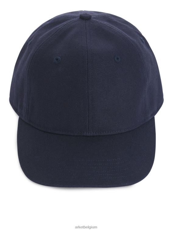 ARKET accessoires 0DXJP1297 donkerblauw hennep-katoenen muts Heren
