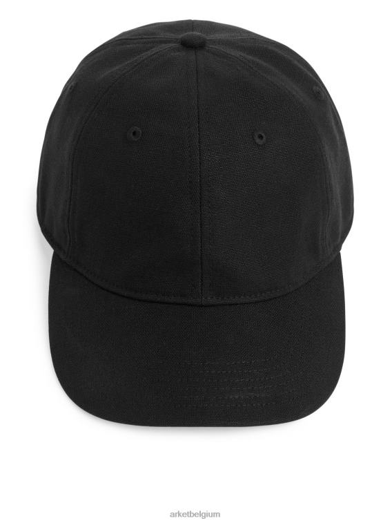 ARKET accessoires 0DXJP1298 zwart hennep-katoenen muts Heren