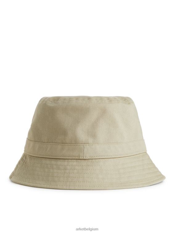 ARKET accessoires 0DXJP1301 beige vissershoedje van katoenkeperstof Heren