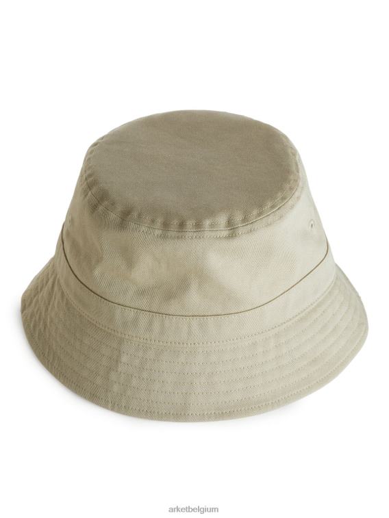 ARKET accessoires 0DXJP1301 beige vissershoedje van katoenkeperstof Heren