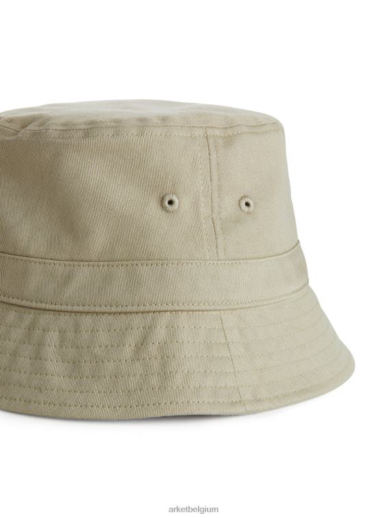 ARKET accessoires 0DXJP1301 beige vissershoedje van katoenkeperstof Heren