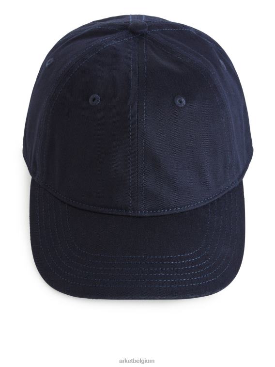 ARKET accessoires 0DXJP1302 donkerblauw pet van katoenen twill Heren