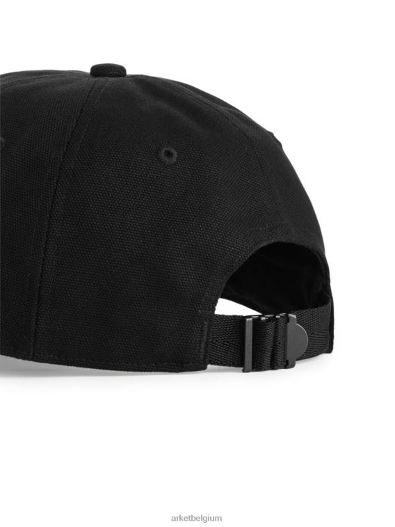 ARKET accessoires 0DXJP1303 zwart katoenen canvas pet Heren