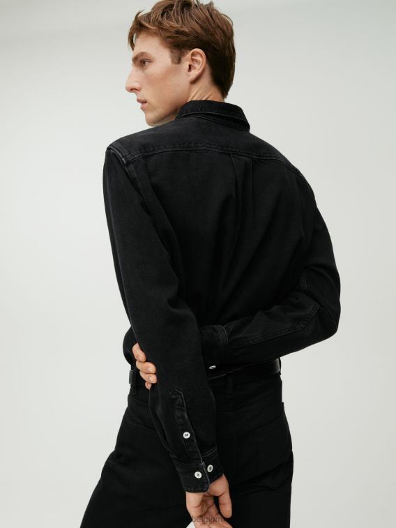 ARKET accessoires 0DXJP1328 zwart slanke leren riem Heren