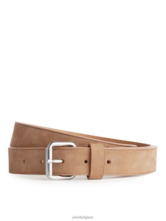 ARKET accessoires 0DXJP1329 beige nubuck riem Heren