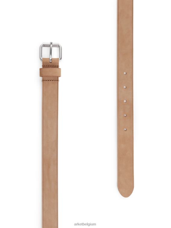 ARKET accessoires 0DXJP1329 beige nubuck riem Heren