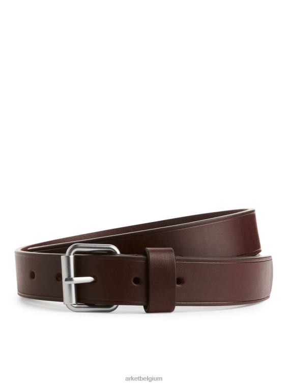 ARKET accessoires 0DXJP1331 bruin slanke leren riem Heren