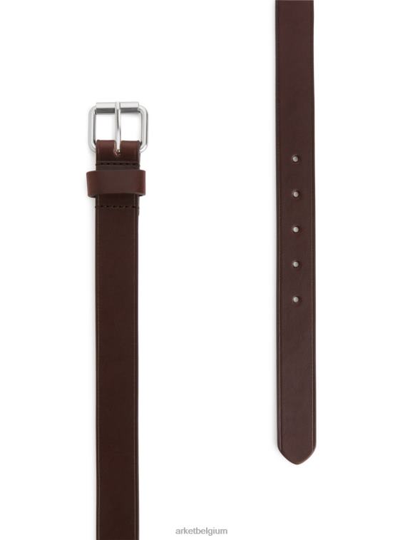 ARKET accessoires 0DXJP1331 bruin slanke leren riem Heren