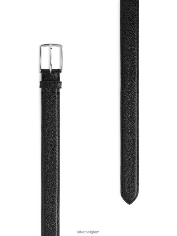 ARKET accessoires 0DXJP1334 zwart leren riem Heren
