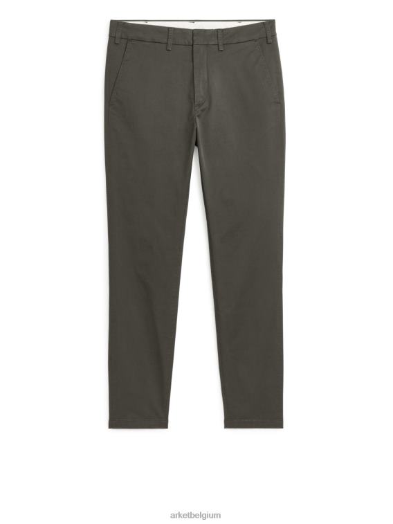 ARKET kleding 0DXJP1071 kaki groen slanke stretchchino Heren