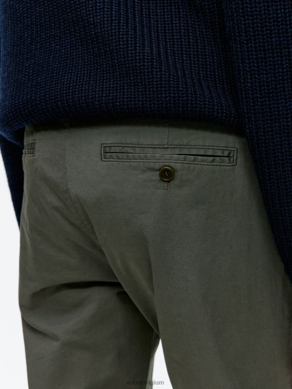 ARKET kleding 0DXJP1071 kaki groen slanke stretchchino Heren