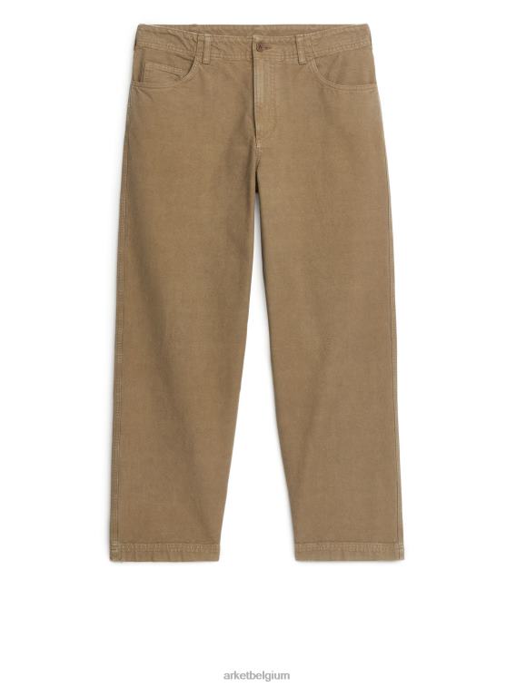 ARKET kleding 0DXJP1079 donker beige katoenen broek Heren