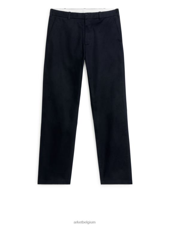 ARKET kleding 0DXJP1081 donkerblauw gewone katoenen stretchchino Heren