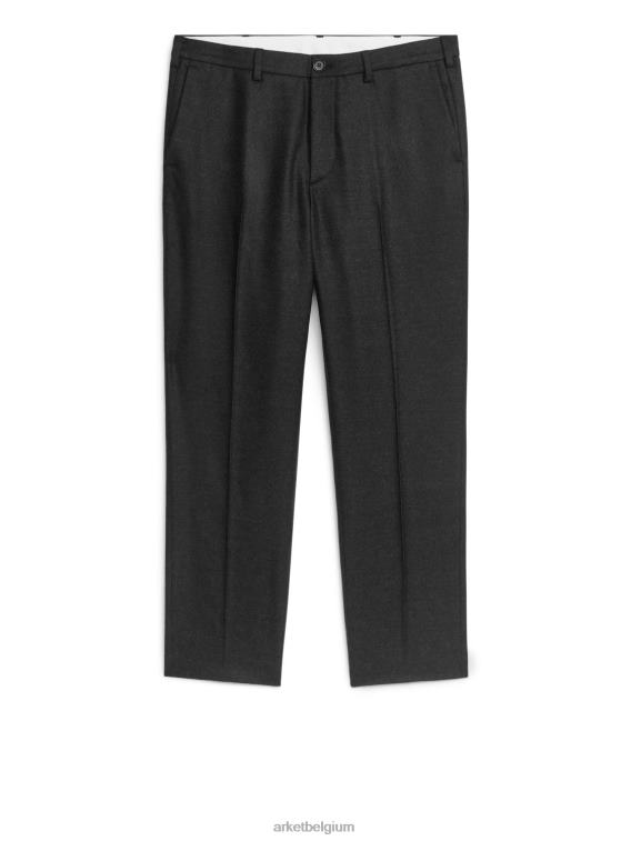 ARKET kleding 0DXJP1083 grijs gemêleerd cropped, taps toelopende wollen broek Heren