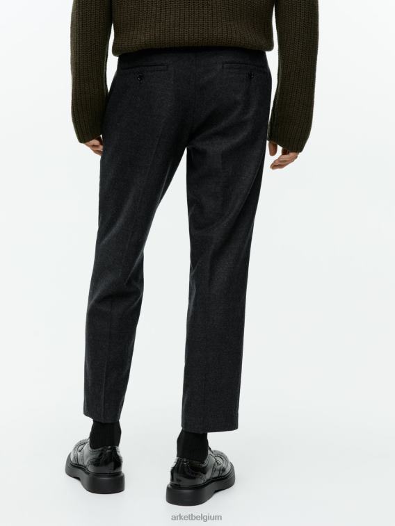 ARKET kleding 0DXJP1083 grijs gemêleerd cropped, taps toelopende wollen broek Heren