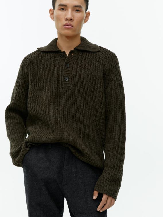 ARKET kleding 0DXJP1083 grijs gemêleerd cropped, taps toelopende wollen broek Heren