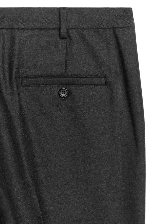 ARKET kleding 0DXJP1083 grijs gemêleerd cropped, taps toelopende wollen broek Heren
