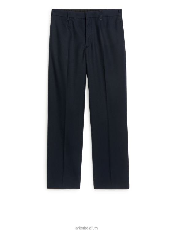 ARKET kleding 0DXJP1084 donkerblauw wijde wollen broek Heren