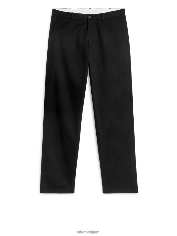 ARKET kleding 0DXJP1086 zwart gewone katoenen stretchchino Heren