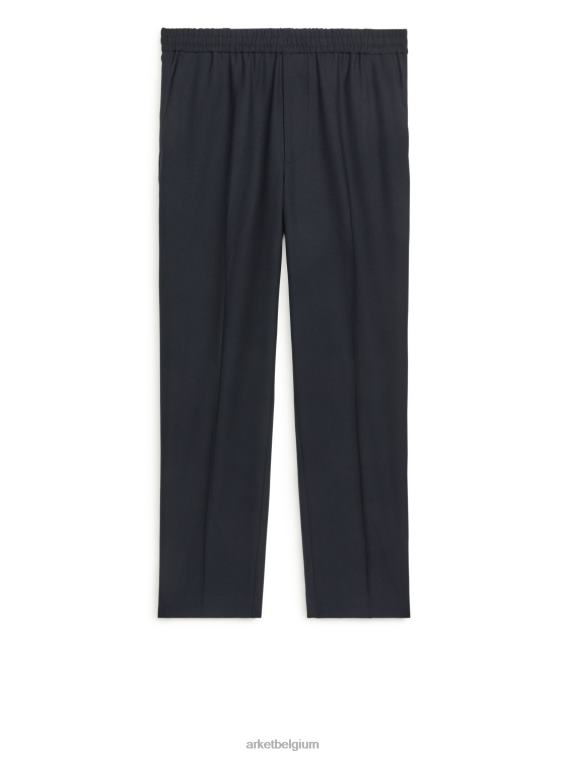 ARKET kleding 0DXJP1090 donkerblauw Hopsack broek met trekkoord Heren