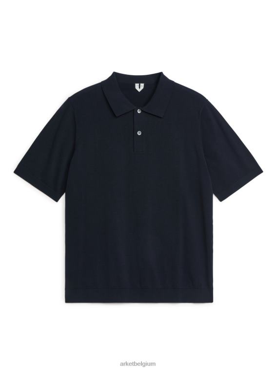 ARKET kleding 0DXJP1046 donkerblauw poloshirt van katoenzijde Heren