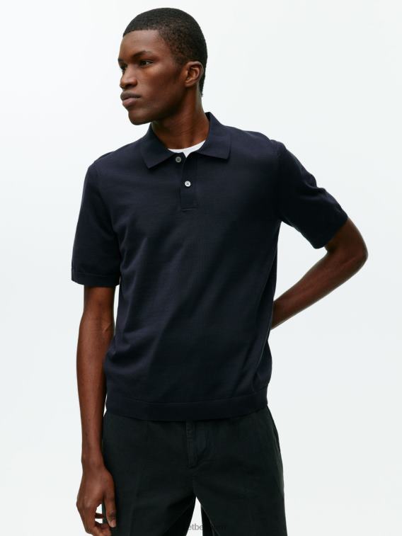 ARKET kleding 0DXJP1046 donkerblauw poloshirt van katoenzijde Heren