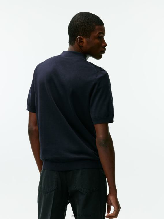 ARKET kleding 0DXJP1046 donkerblauw poloshirt van katoenzijde Heren
