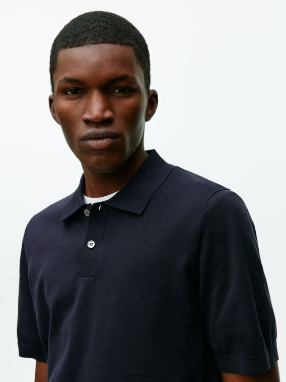ARKET kleding 0DXJP1046 donkerblauw poloshirt van katoenzijde Heren
