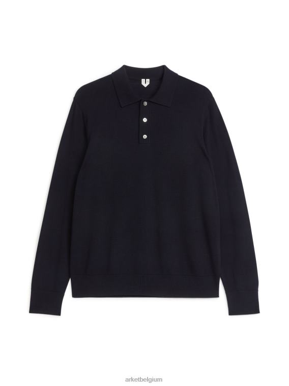 ARKET kleding 0DXJP1051 donkerblauw Merino polotrui Heren