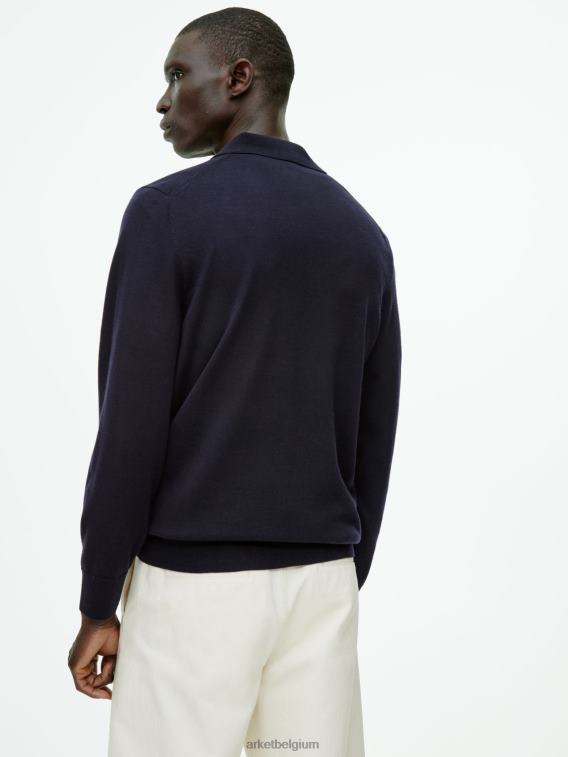 ARKET kleding 0DXJP1051 donkerblauw Merino polotrui Heren