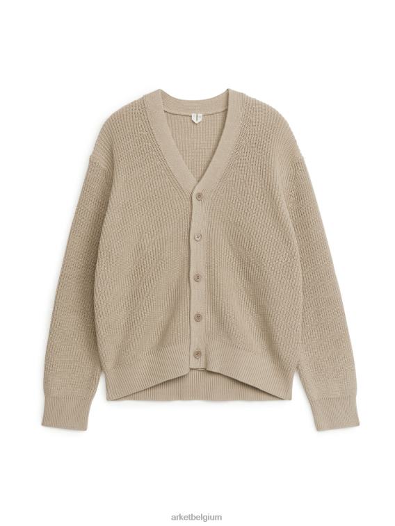 ARKET kleding 0DXJP1173 beige katoen-linnen gebreid vest Heren