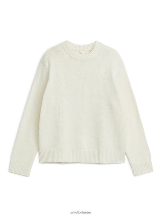 ARKET kleding 0DXJP1175 beige zware gebreide wollen trui Heren
