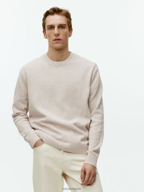 ARKET kleding 0DXJP1177 licht beige linnen zijden trui Heren
