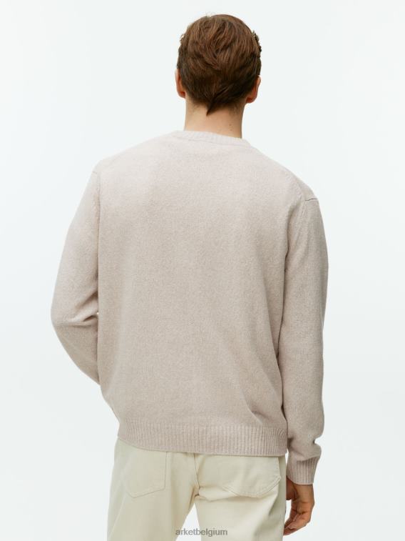 ARKET kleding 0DXJP1177 licht beige linnen zijden trui Heren