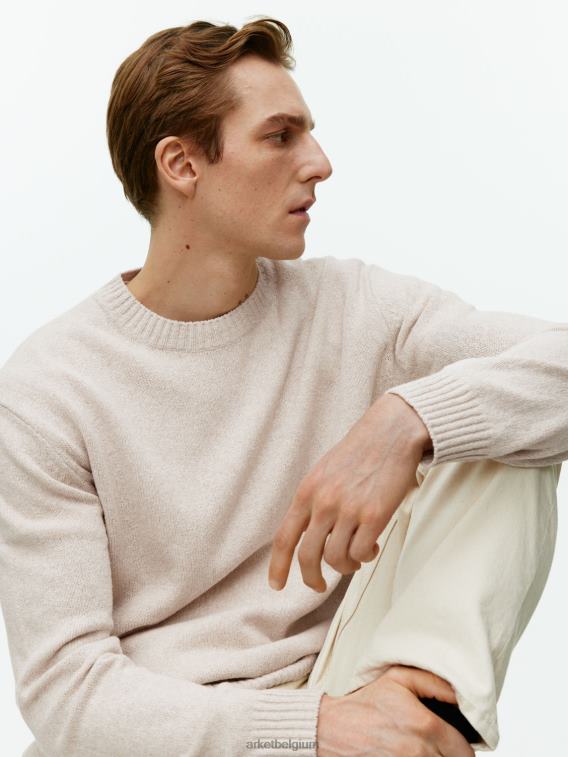 ARKET kleding 0DXJP1177 licht beige linnen zijden trui Heren