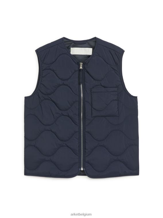 ARKET kleding 0DXJP1159 donkerblauw gewatteerd voeringvest Heren