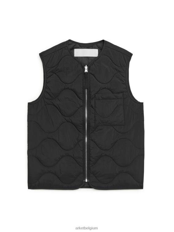 ARKET kleding 0DXJP1160 zwart gewatteerd voeringvest Heren