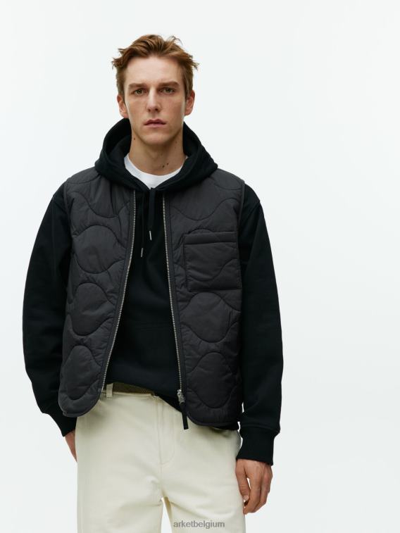ARKET kleding 0DXJP1160 zwart gewatteerd voeringvest Heren