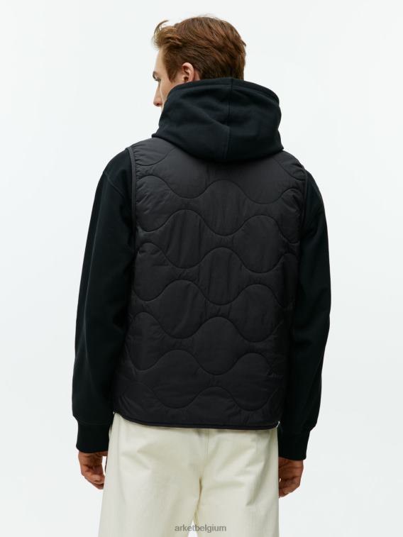 ARKET kleding 0DXJP1160 zwart gewatteerd voeringvest Heren