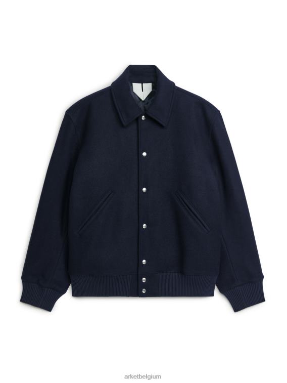 ARKET kleding 0DXJP1167 donkerblauw wollen varsityjack Heren