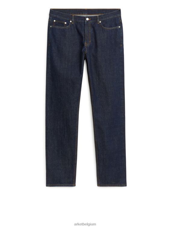 ARKET kleding 0DXJP1104 gespoeld middenblauw park regular jeans met rechte zelfkant Heren