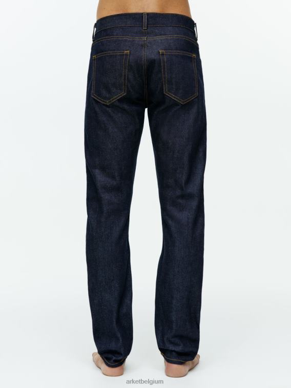 ARKET kleding 0DXJP1104 gespoeld middenblauw park regular jeans met rechte zelfkant Heren